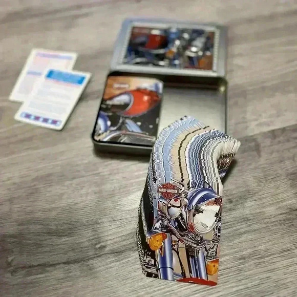 Harley Davidson playing cards with tin case - Picture 2 of 2